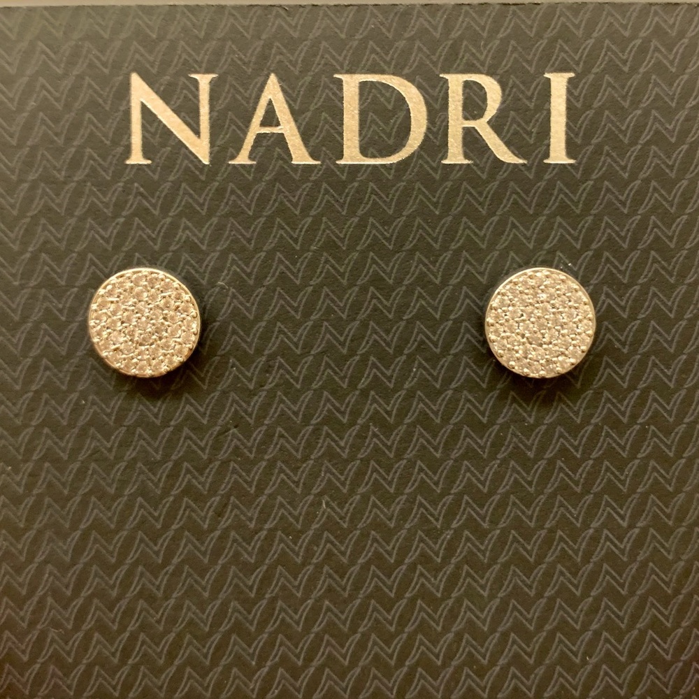 COPY - NWOT NADRI CZ Pavé Disc Stud Earrings